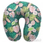 Travel Pillow Tropical Dream Teal Memory Foam U Neck Pillow for Lightweight Support in Airplane Car Train Bus - B07V3X8MBZ